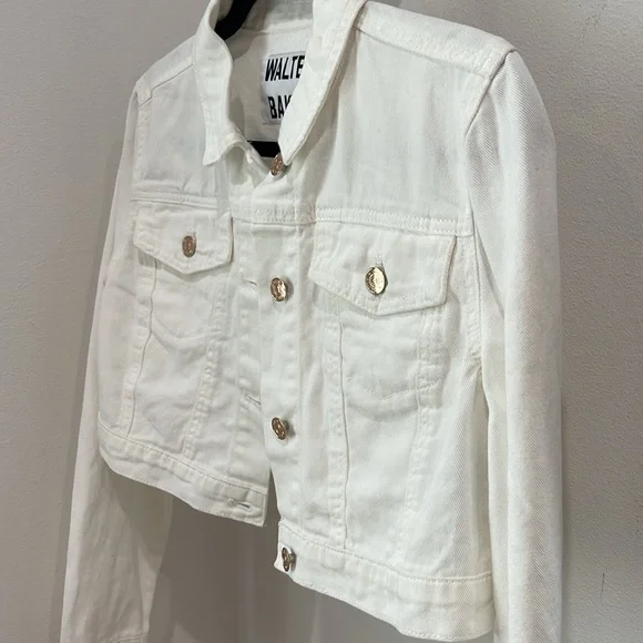 Walter Baker edgy crop jacket in our white denim - Picture 4 of 7